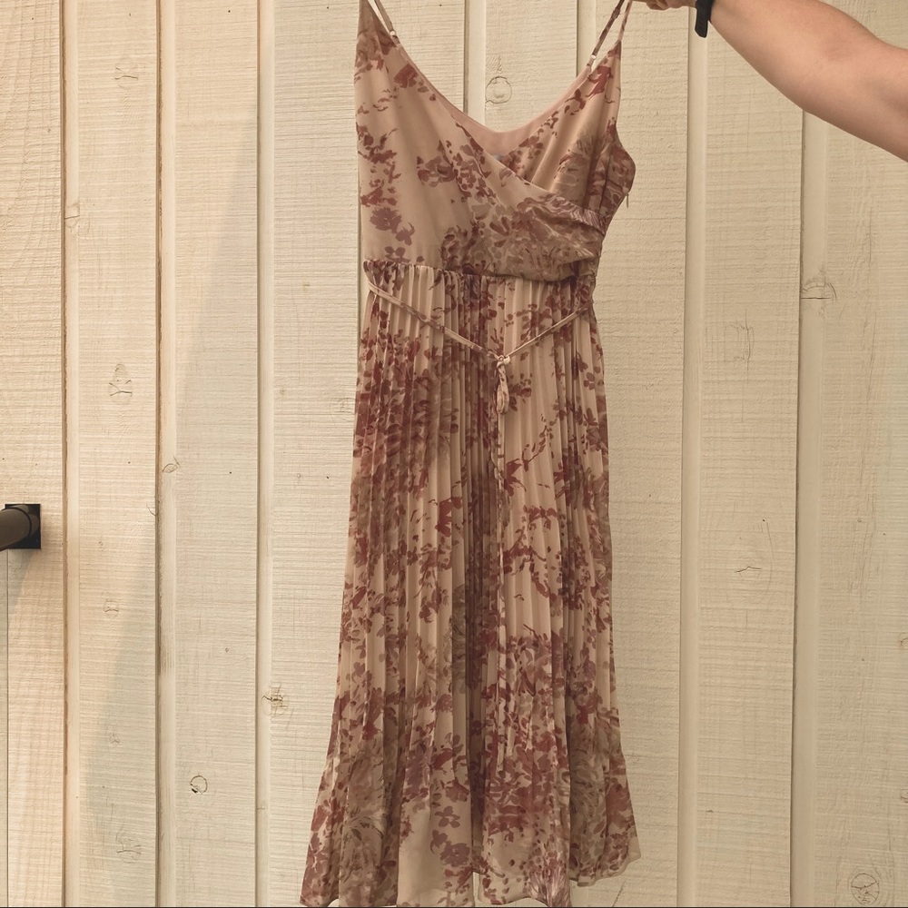 Dex Nude & Pink Pleated Dress